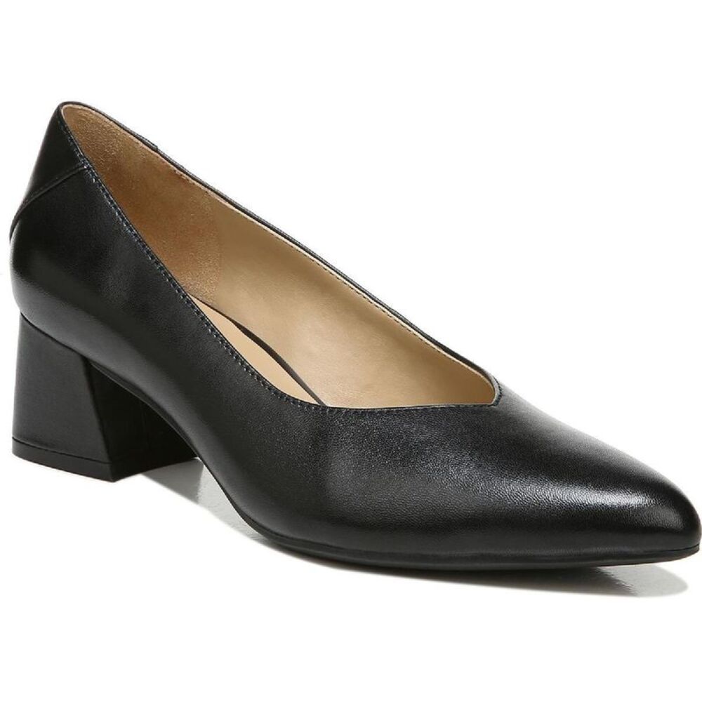 Naturalizer Womens Malynn Black Leather Pointed Toe Dressy Pumps Shoes Used